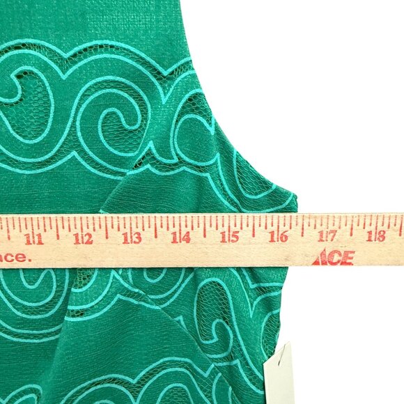 NWT Eliza J Malta Textured Floral Lined Shift Mini Dress 4P Green Cocktail - Picture 8 of 8